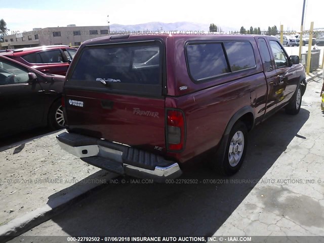 1N6DD26S0YC319383 - 2000 NISSAN FRONTIER KING CAB XE RED photo 4