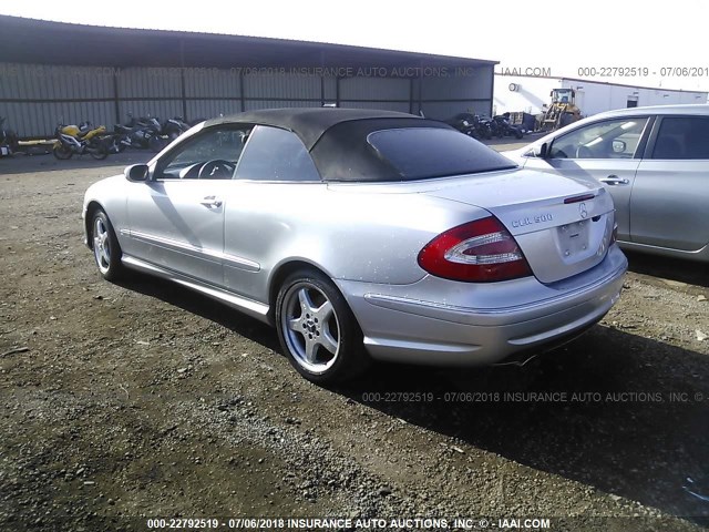 WDBTK75G34T021899 - 2004 MERCEDES-BENZ CLK 500 SILVER photo 3