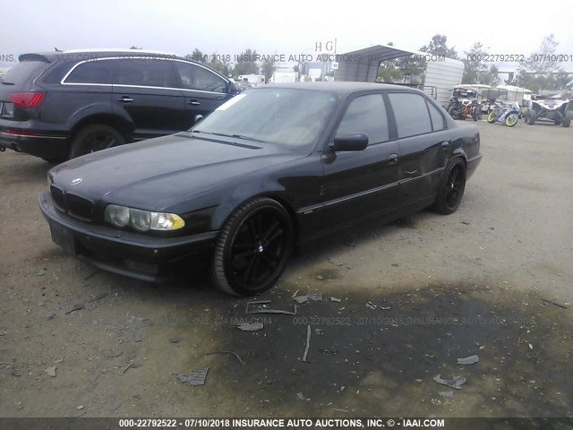 WBAGJ03431DD74607 - 2001 BMW 750 IL BLACK photo 2