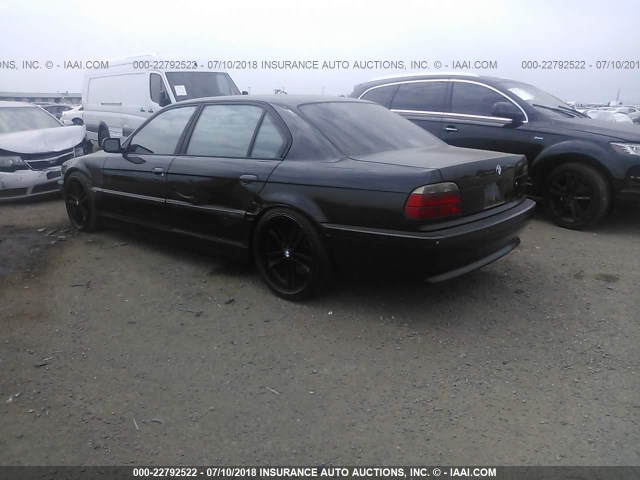 WBAGJ03431DD74607 - 2001 BMW 750 IL BLACK photo 3