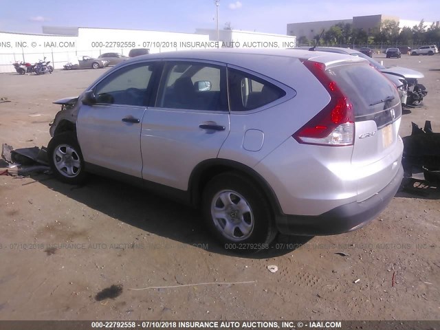 2HKRM3H30EH549087 - 2014 HONDA CR-V LX SILVER photo 3