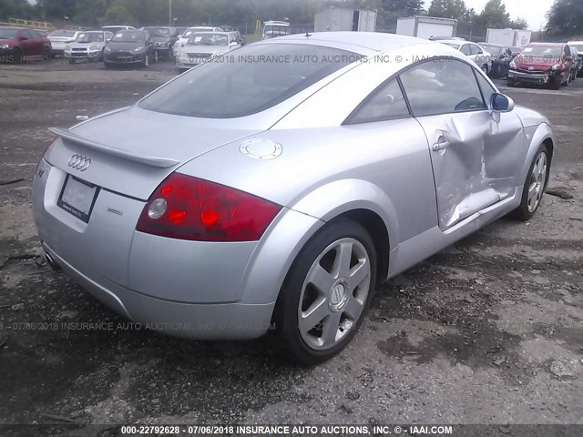 TRUWX28N111038632 - 2001 AUDI TT QUATTRO SILVER photo 4