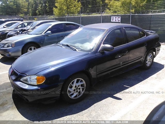 1G2NE52F24M580764 - 2004 PONTIAC GRAND AM SE BLUE photo 2