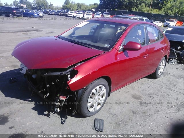 KMHDU46D19U822234 - 2009 HYUNDAI ELANTRA GLS/SE RED photo 2