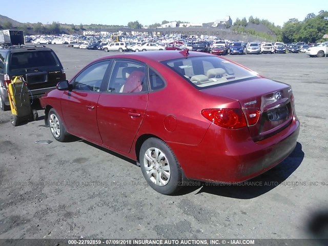 KMHDU46D19U822234 - 2009 HYUNDAI ELANTRA GLS/SE RED photo 3