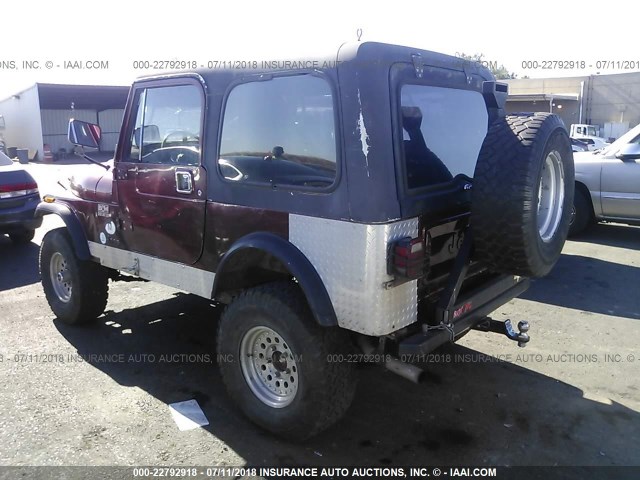 1JCCF87E3GT035599 - 1986 JEEP JEEP CJ7 MAROON photo 3