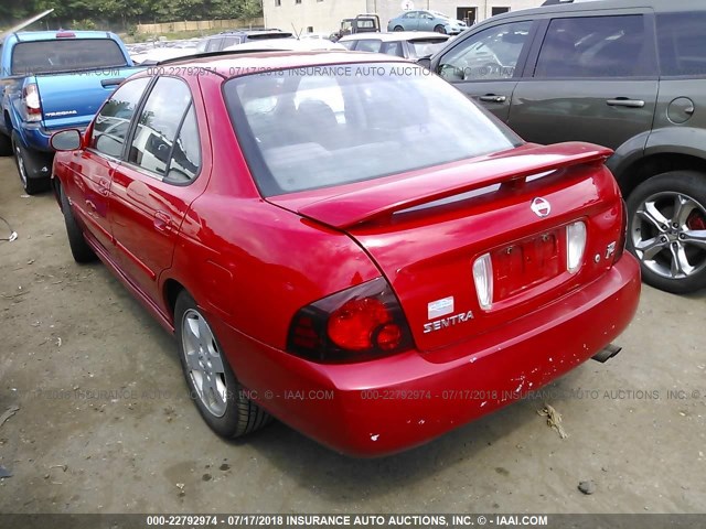 3N1AB51D95L451163 - 2005 NISSAN SENTRA SE-R SPEC V RED photo 3