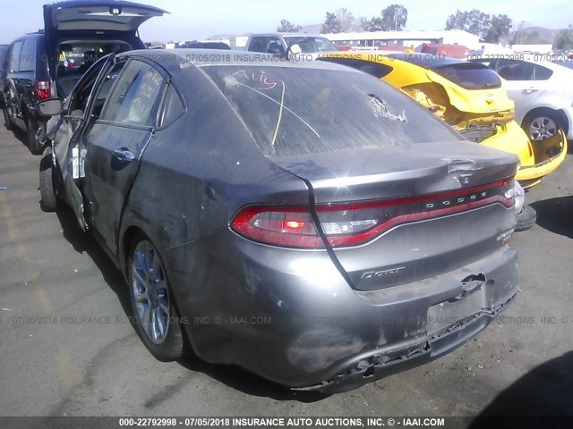 1C3CDFCH5DD149772 - 2013 DODGE DART LIMITED/R/T GRAY photo 3