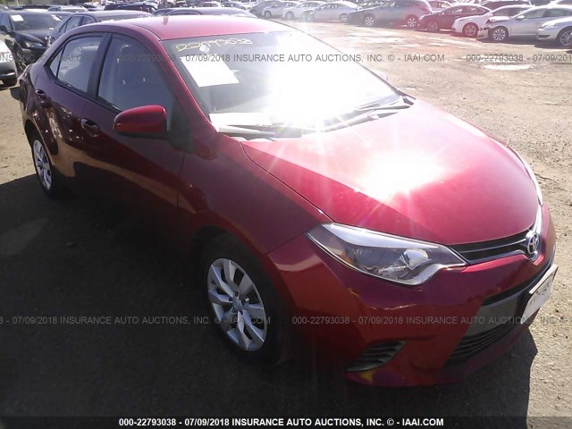 2T1BURHE8FC399319 - 2015 TOYOTA COROLLA L/LE/LE PLS/PRM/S/S PLS წითელი ფოტო 1