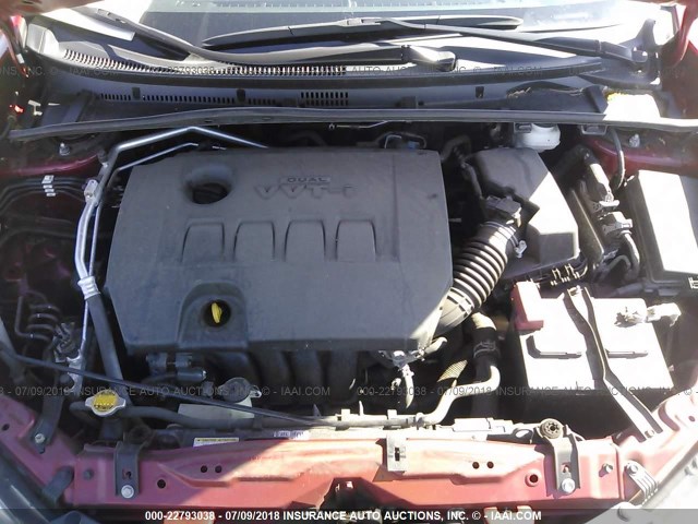 2T1BURHE8FC399319 - 2015 TOYOTA COROLLA L/LE/LE PLS/PRM/S/S PLS წითელი ფოტო 10