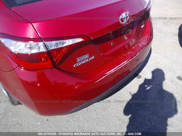 2T1BURHE8FC399319 - 2015 TOYOTA COROLLA L/LE/LE PLS/PRM/S/S PLS წითელი ფოტო 6
