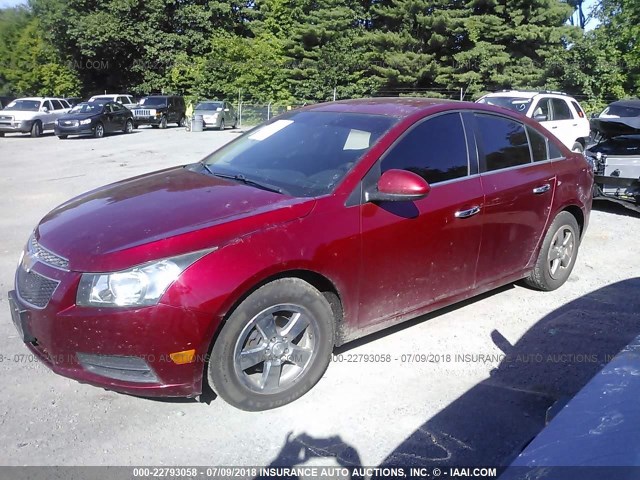 1G1PE5SC4C7260216 - 2012 CHEVROLET CRUZE LT RED photo 2