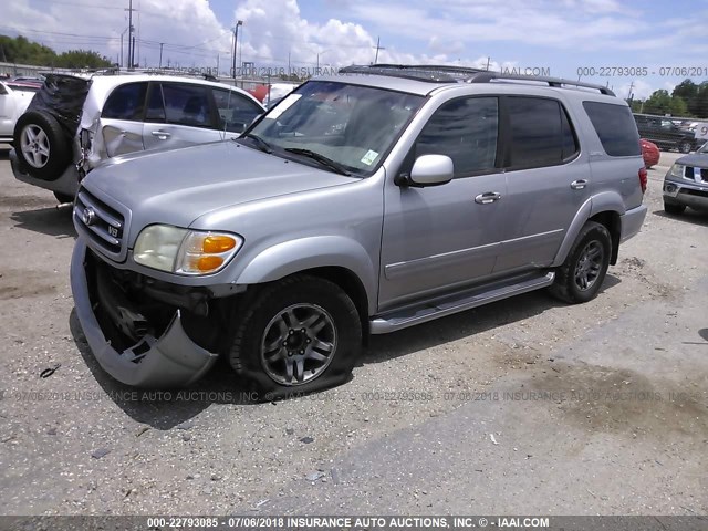 5TDZT38A63S181684 - 2003 TOYOTA SEQUOIA LIMITED GRAY photo 2