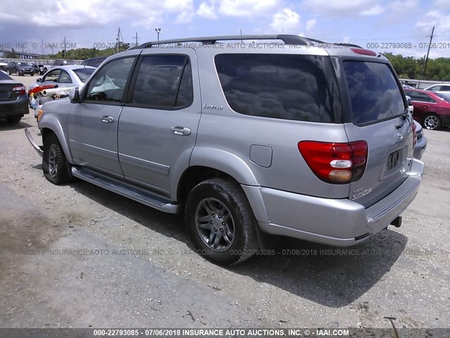 5TDZT38A63S181684 - 2003 TOYOTA SEQUOIA LIMITED GRAY photo 3