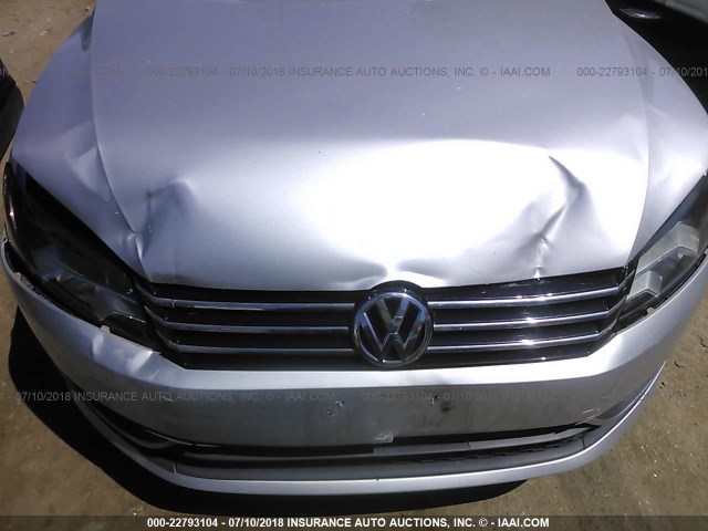 1VWBH7A3XCC022249 - 2012 VOLKSWAGEN PASSAT SE SILVER photo 6