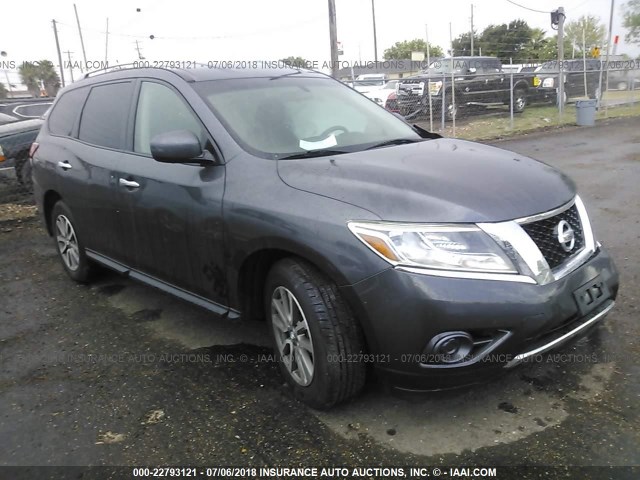 5N1AR2MM6EC666946 - 2014 NISSAN PATHFINDER S/SV/SL/PLATINUM GRAY photo 1