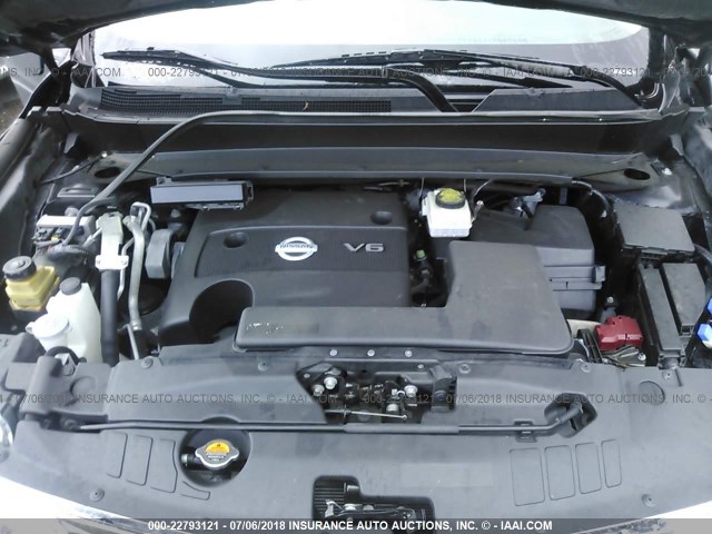 5N1AR2MM6EC666946 - 2014 NISSAN PATHFINDER S/SV/SL/PLATINUM GRAY photo 10