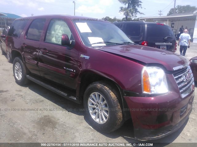 1GKFC13568R213352 - 2008 GMC YUKON HYBRID BURGUNDY photo 1