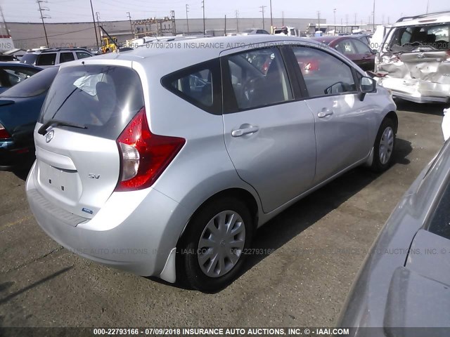 3N1CE2CP9FL414492 - 2015 NISSAN VERSA NOTE S/S PLUS/SV/SL/SR SILVER photo 4