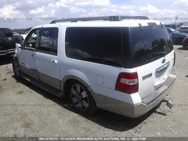 1FMFK17537LA54201 - 2007 FORD EXPEDITION EL EDDIE BAUER WHITE photo 3