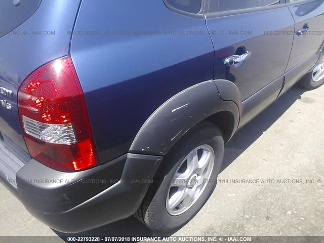 KM8JN12D95U035496 - 2005 HYUNDAI TUCSON GLS/LX BLUE photo 6