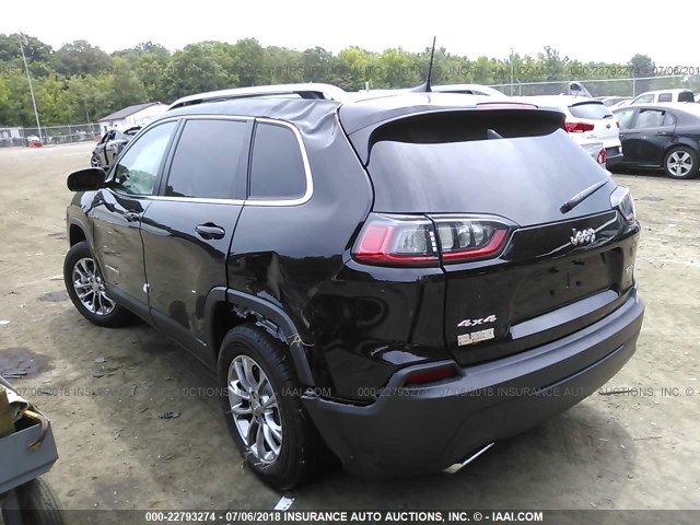 1C4PJMLX4KD172815 - 2019 JEEP CHEROKEE BLACK photo 3