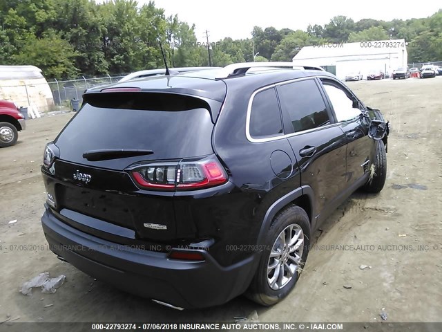 1C4PJMLX4KD172815 - 2019 JEEP CHEROKEE BLACK photo 4