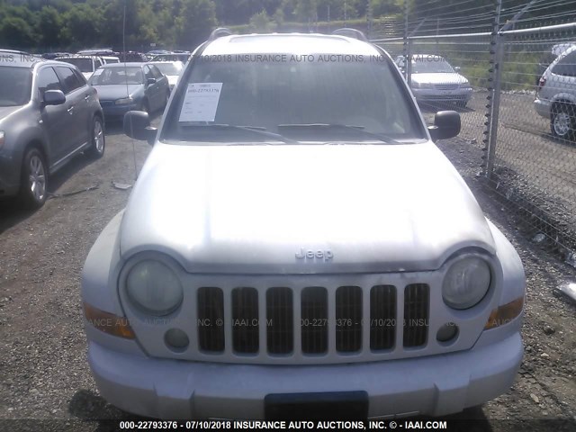 1J4GL48K56W244116 - 2006 JEEP LIBERTY SPORT SILVER photo 6