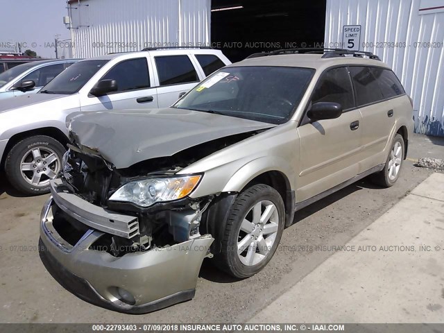 4S4BP61C697348207 - 2009 SUBARU OUTBACK 2.5I GOLD photo 2