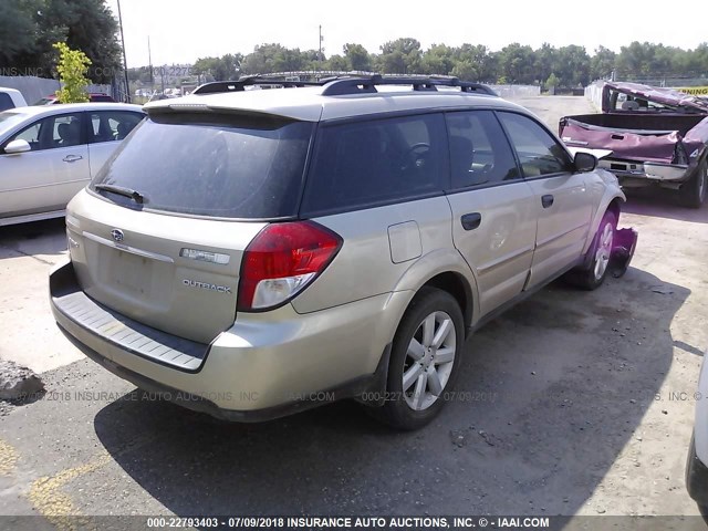 4S4BP61C697348207 - 2009 SUBARU OUTBACK 2.5I GOLD photo 4