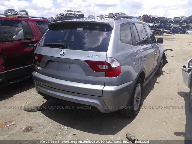 WBXPA93476WG87763 - 2006 BMW X3 3.0I SILVER photo 4