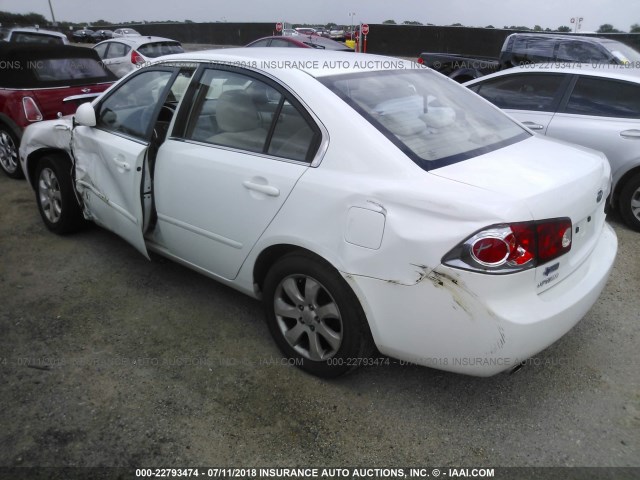 KNAGE124665030330 - 2006 KIA OPTIMA LX/EX WHITE photo 3