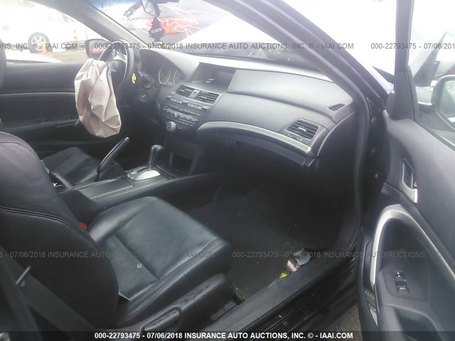 1HGCS12809A004039 - 2009 HONDA ACCORD EXL BLACK photo 5