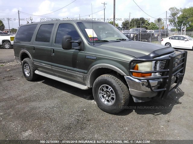 1FMNU43S5YEC17097 - 2000 FORD EXCURSION LIMITED GREEN photo 1