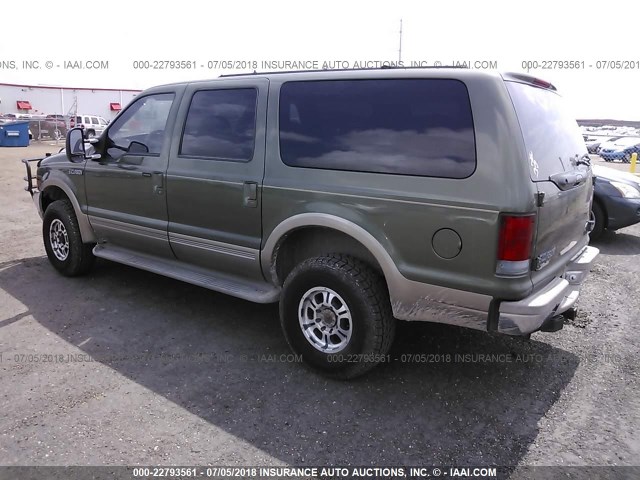 1FMNU43S5YEC17097 - 2000 FORD EXCURSION LIMITED GREEN photo 3