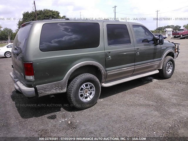 1FMNU43S5YEC17097 - 2000 FORD EXCURSION LIMITED GREEN photo 4