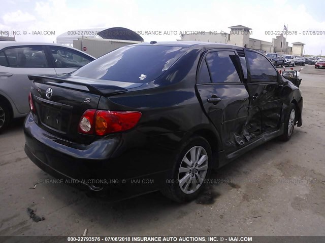 2T1BU4EE4AC480818 - 2010 TOYOTA COROLLA S/LE/XLE BLACK photo 4