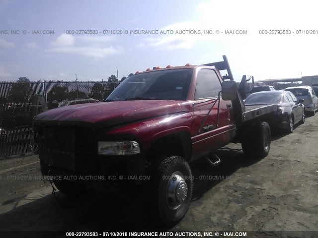 3B6MF3668XM502604 - 1999 DODGE RAM 3500 RED photo 2