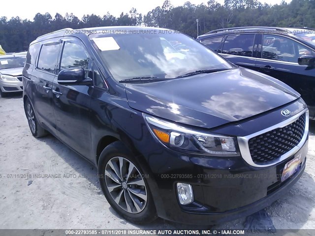 KNDMC5C1XG6108403 - 2016 KIA SEDONA EX/SX BLACK photo 1