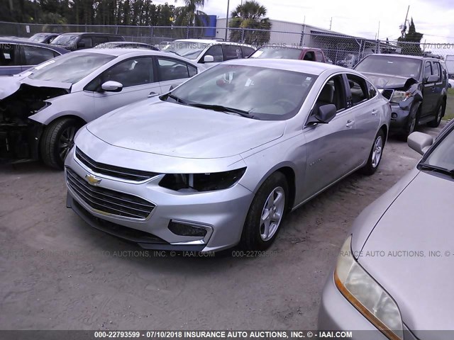 1G1ZB5ST1HF146348 - 2017 CHEVROLET MALIBU LS ვერცხლისფერი ფოტო 2