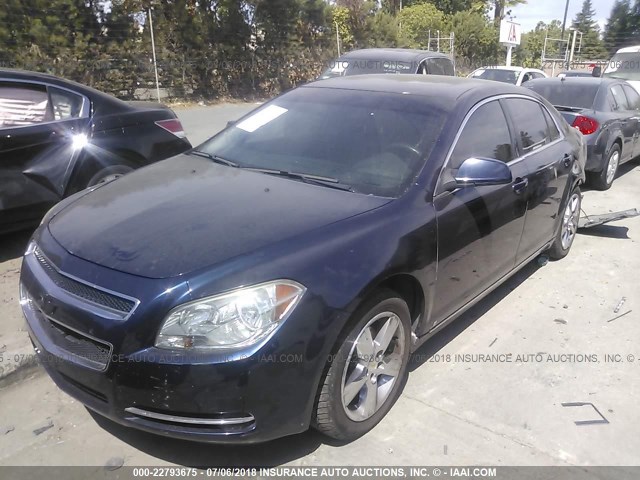 1G1ZD5EB0AF130323 - 2010 CHEVROLET MALIBU 2LT Light Blue photo 2