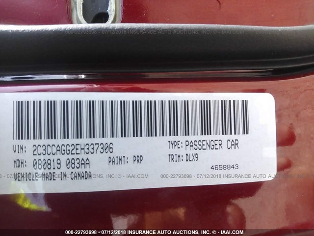 2C3CCAGG2EH337306 - 2014 CHRYSLER 300 S RED photo 9