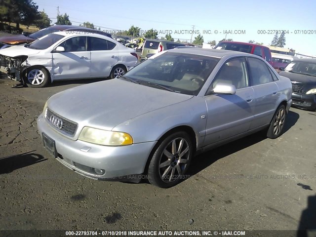 WAUDH68D71A126725 - 2001 AUDI A4 2.8 QUATTRO SILVER photo 2