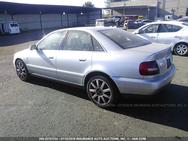 WAUDH68D71A126725 - 2001 AUDI A4 2.8 QUATTRO SILVER photo 3