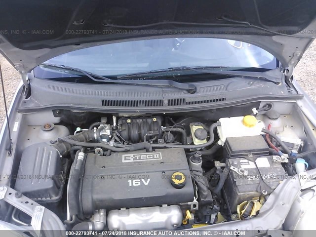 KL1TD56638B255372 - 2008 CHEVROLET AVEO LS GRAY photo 10