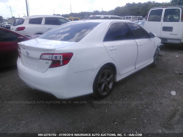 4T1BK1FK7CU016786 - 2012 TOYOTA CAMRY SE/XLE WHITE photo 4