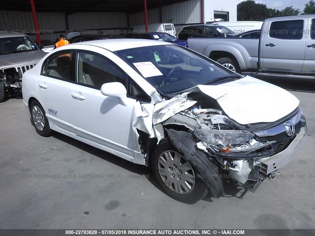 19XFA4F55AE000036 - 2010 HONDA CIVIC GX WHITE photo 1