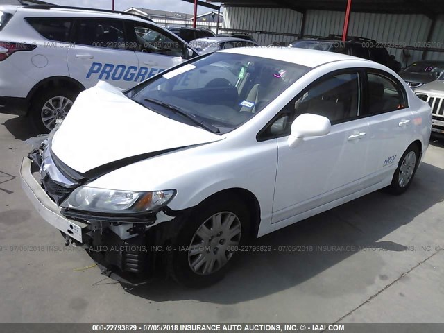 19XFA4F55AE000036 - 2010 HONDA CIVIC GX WHITE photo 2