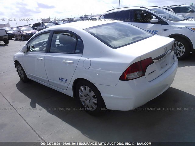 19XFA4F55AE000036 - 2010 HONDA CIVIC GX WHITE photo 3