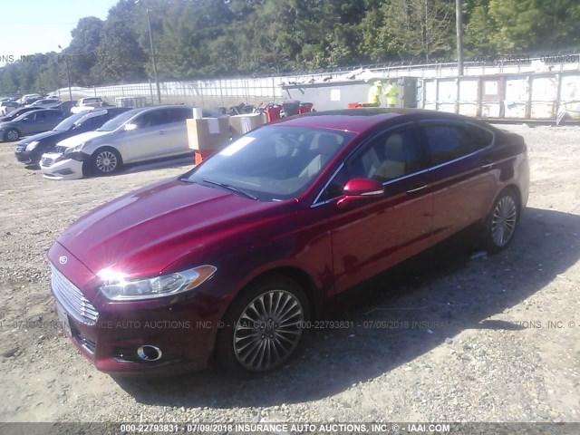 3FA6P0D99FR261303 - 2015 FORD FUSION TITANIUM RED photo 2